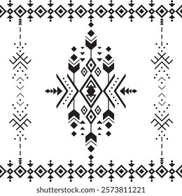 Line art modern tribal vector design , cool minimal geometric patterns inspired by old Nordic Viking rune art. Great for fabric, textile, carpet