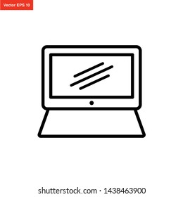 line art monitor screen icon vector design