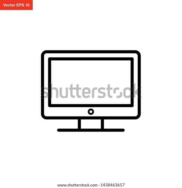 line art monitor\
screen icon vector design