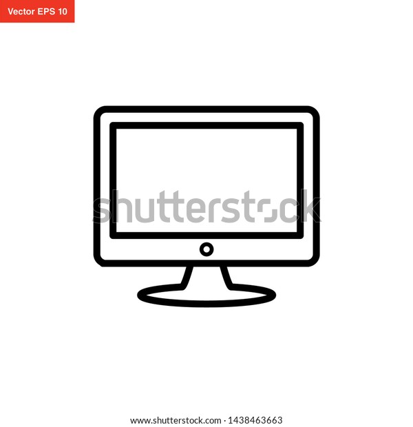 line art monitor\
screen icon vector design
