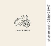 Line art monk fruit illustration