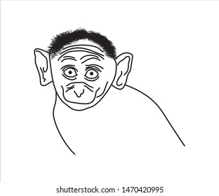 line art monkey picture, good for t-shirt designs