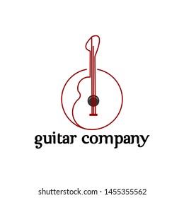 line art mono line guitar logo design