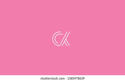 A line art monogram letters icon CK,KC,C and K