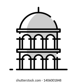 line art mosque, building icon