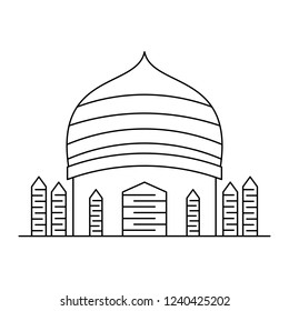 line art mosque monument