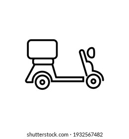 introducción del paquete de iconos del motor de arte de línea, pictograma para símbolo de vehículo simple de dos ruedas