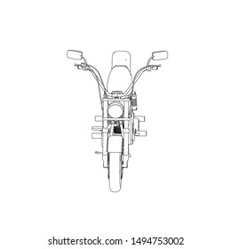 line art of motorcycle black and white. Coloring page - motorcycle - illustration for the children