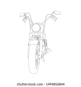 line art of motorcycle black and white. Coloring page - motorcycle - illustration for the children