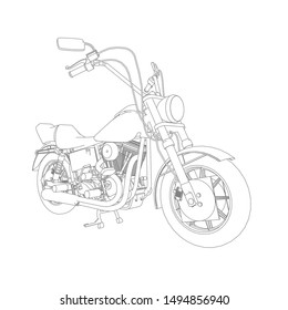 Line Art Motorcycle Coloring Page Motorcycle Stock Vector (Royalty Free ...