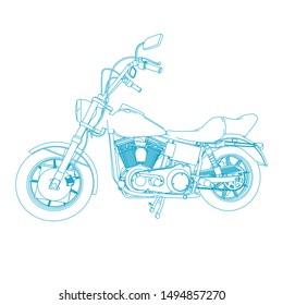 line art of motorcycle. Coloring page - motorcycle - illustration for the children