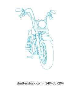 line art of motorcycle. Coloring page - motorcycle - illustration for the children