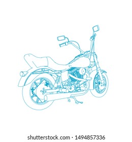 line art of motorcycle. Coloring page - motorcycle - illustration for the children