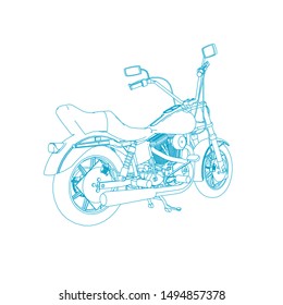 line art of motorcycle. Coloring page - motorcycle - illustration for the children