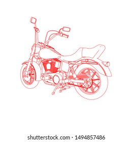 line art of motorcycle. Coloring page - motorcycle - illustration for the children