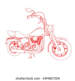 line art of motorcycle. Coloring page - motorcycle - illustration for the children
