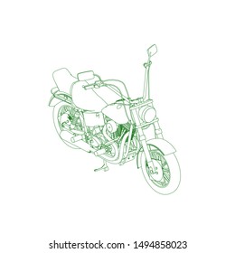 line art of motorcycle. Coloring page - motorcycle - illustration for the children