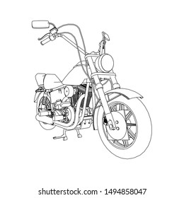 line art of motorcycle. Coloring page - motorcycle - illustration for the children