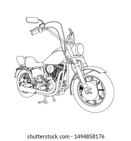 line art of motorcycle. Coloring page - motorcycle - illustration for the children