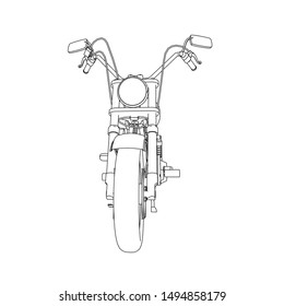 line art of motorcycle. Coloring page - motorcycle - illustration for the children