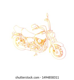 line art of motorcycle. Coloring page - motorcycle - illustration for the children