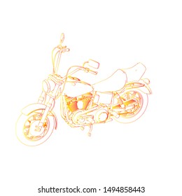 line art of motorcycle. Coloring page - motorcycle - illustration for the children