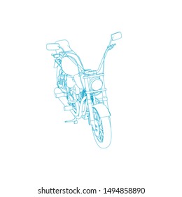 line art of motorcycle. Coloring page - motorcycle - illustration for the children