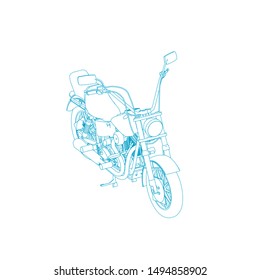 line art of motorcycle. Coloring page - motorcycle - illustration for the children