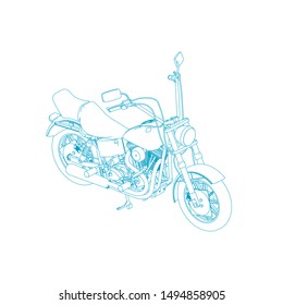 line art of motorcycle. Coloring page - motorcycle - illustration for the children