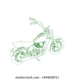 line art of motorcycle. Coloring page - motorcycle - illustration for the children