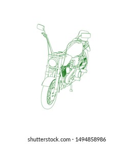 line art of motorcycle. Coloring page - motorcycle - illustration for the children
