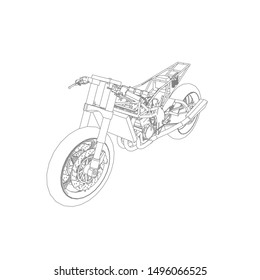 Line Art Motorcycle Coloring Page Motorcycle Stock Vector (Royalty Free ...