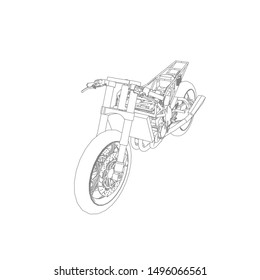 line art of motorcycle. Coloring page - motorcycle - illustration for the children