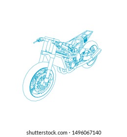 line art of motorcycle. Coloring page - motorcycle - illustration for the children