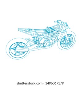 line art of motorcycle. Coloring page - motorcycle - illustration for the children