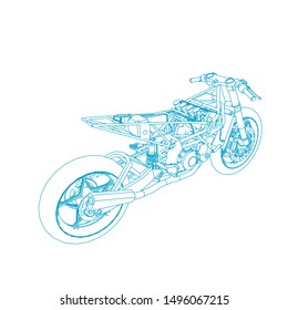 line art of motorcycle. Coloring page - motorcycle - illustration for the children