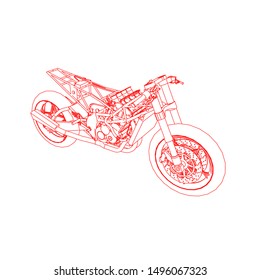 line art of motorcycle. Coloring page - motorcycle - illustration for the children