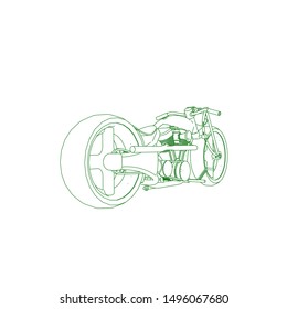 line art of motorcycle. Coloring page - motorcycle - illustration for the children