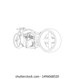 line art of motorcycle. Coloring page - motorcycle - illustration for the children