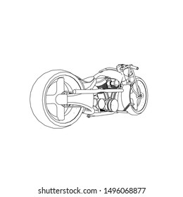 line art of motorcycle. Coloring page - motorcycle - illustration for the children
