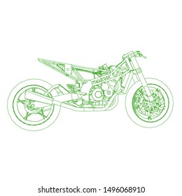 line art of motorcycle. Coloring page - motorcycle - illustration for the children
