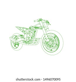 line art of motorcycle. Coloring page - motorcycle - illustration for the children