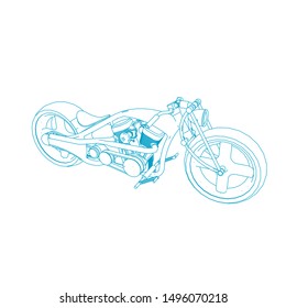 line art of motorcycle. Coloring page - motorcycle - illustration for the children
