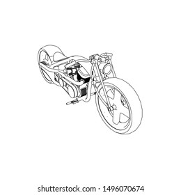 line art of motorcycle. Coloring page - motorcycle - illustration for the children