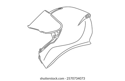 line art of motorcycle helmet