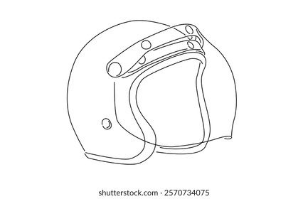 line art of motorcycle helmet