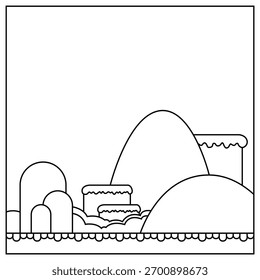El arte de la línea de fondo del juego de montaña