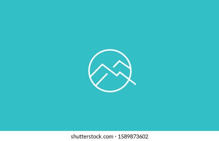 Line art Mountain icon logo 