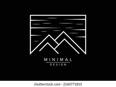 line art mountain initial logos or vector