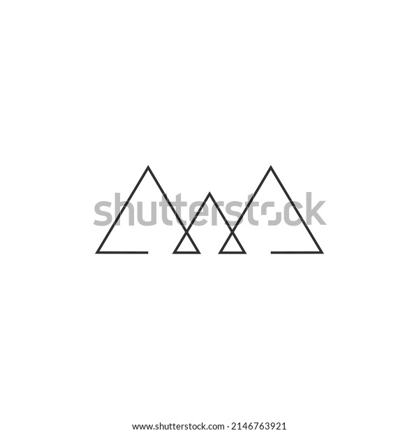 Line Art Mountain Logo Continous Line Stock Vector (Royalty Free ...